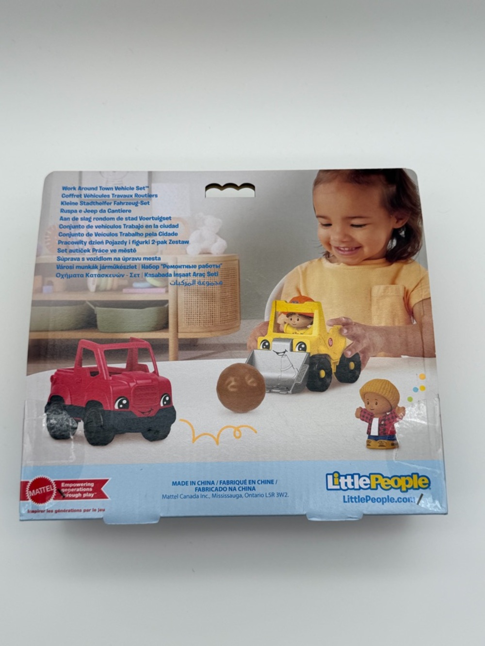 Fisher-Price Little People Red Truck with Yellow Loader and Figures - Picture 3 of 3